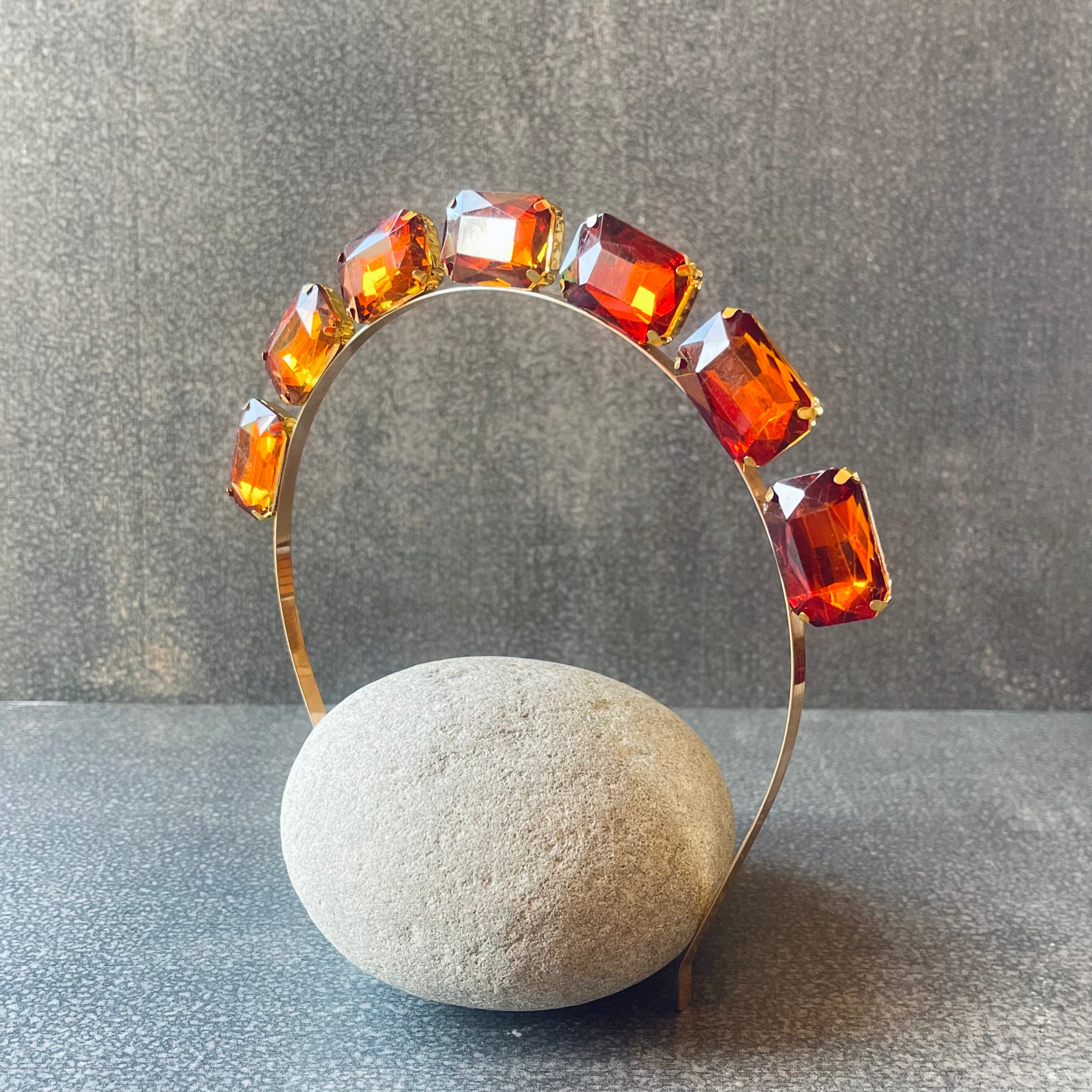 Red Coffee Gemstone Hairband