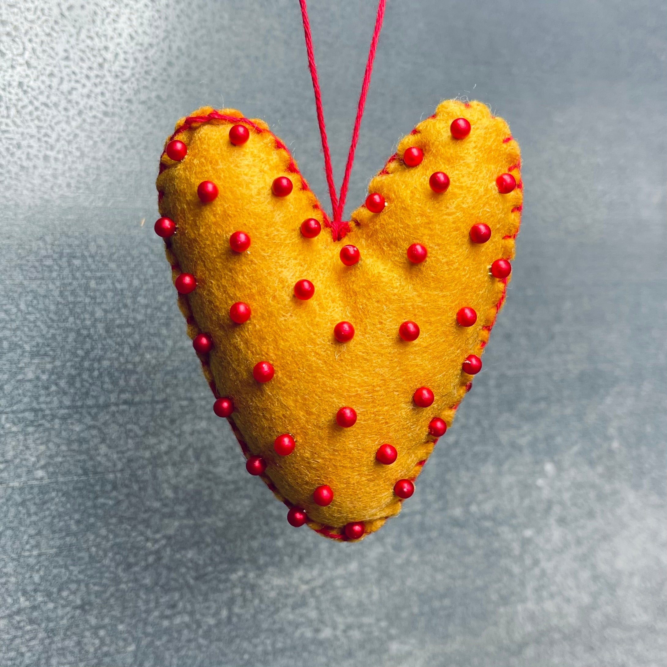 Red & Mustard Love Heart