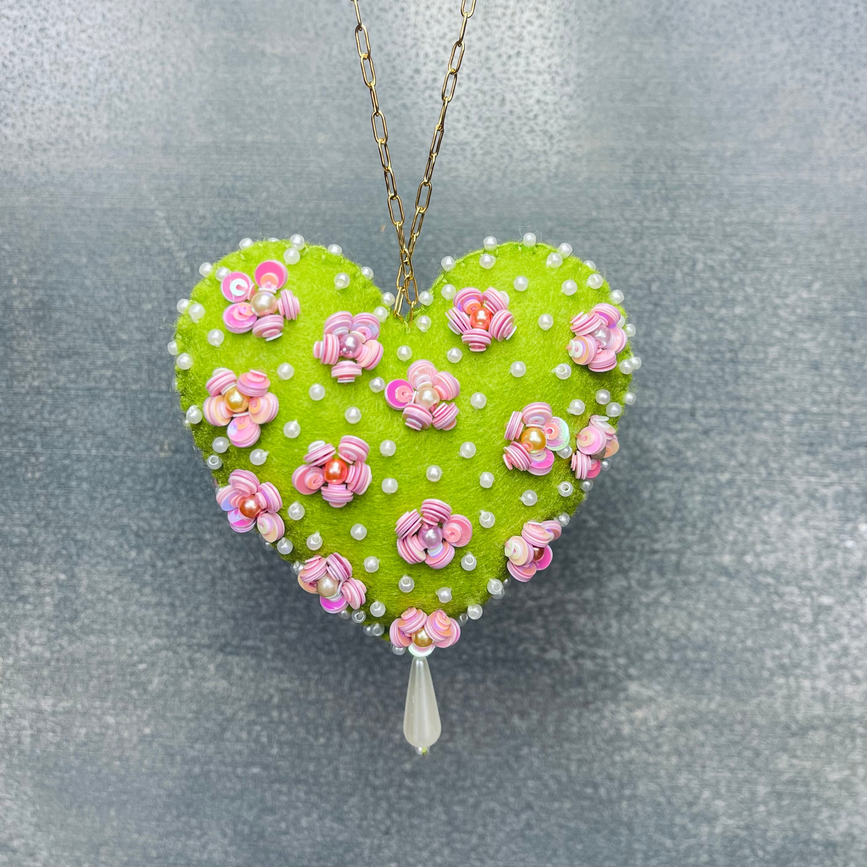 Sequin & Pearl Love Heart