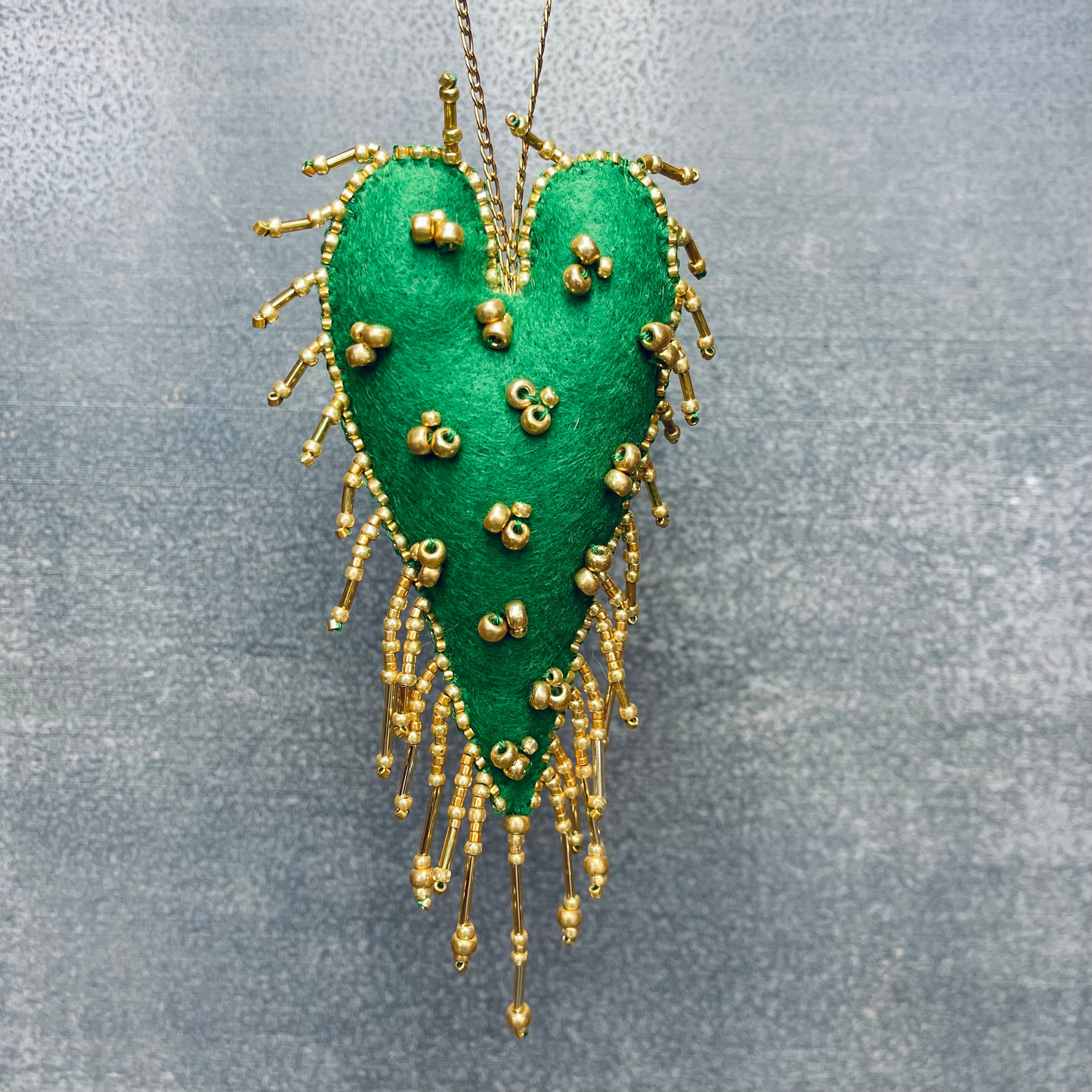Green & Gold Love Heart