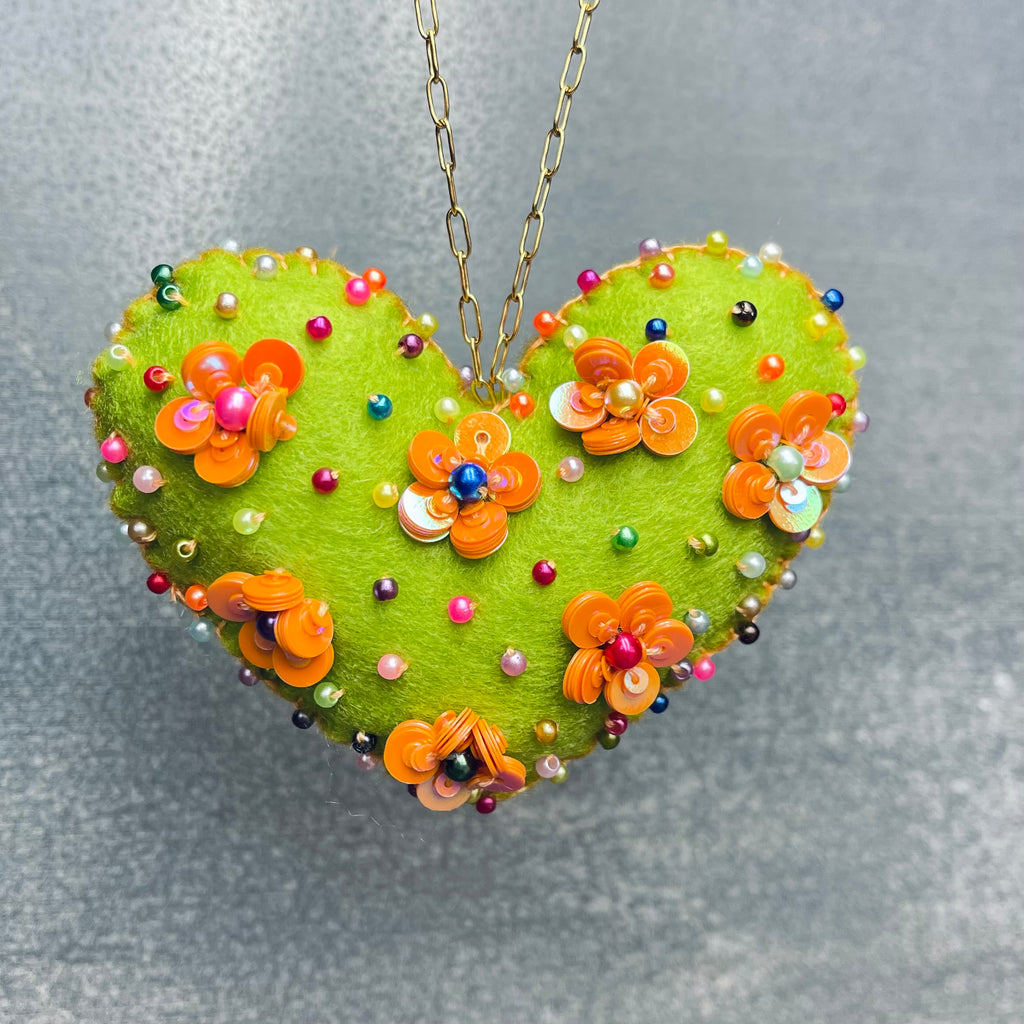 Green Love Heart