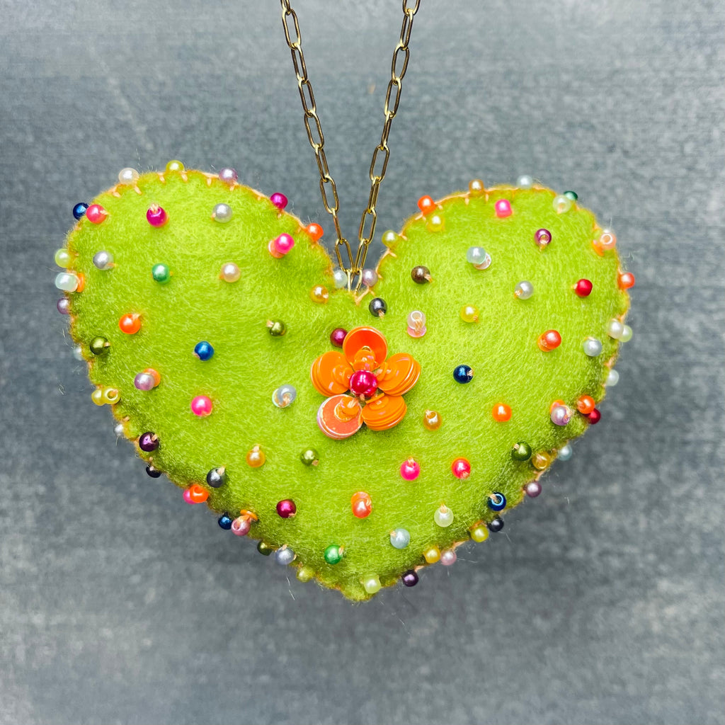 Green Love Heart