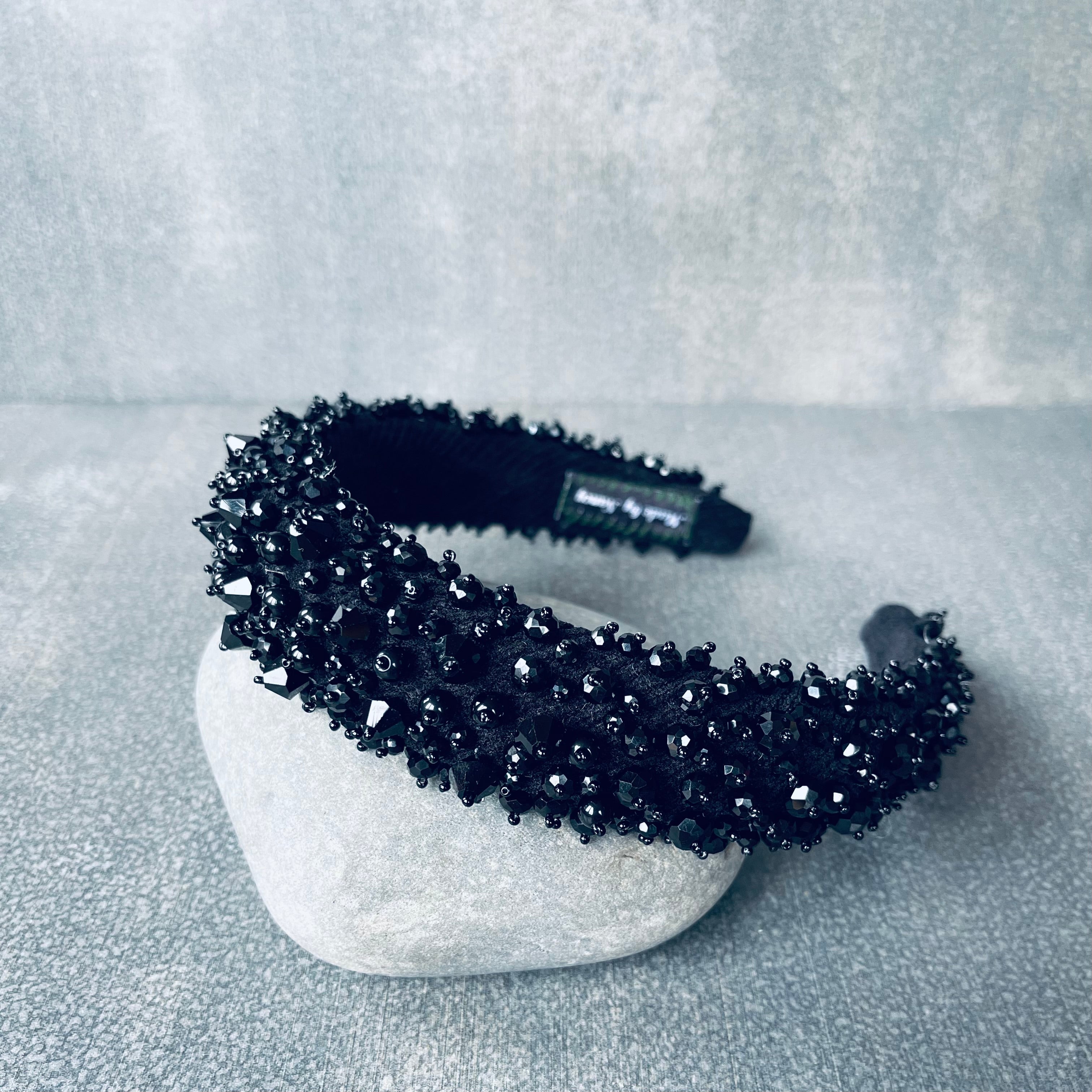 Black Beaded Hairband