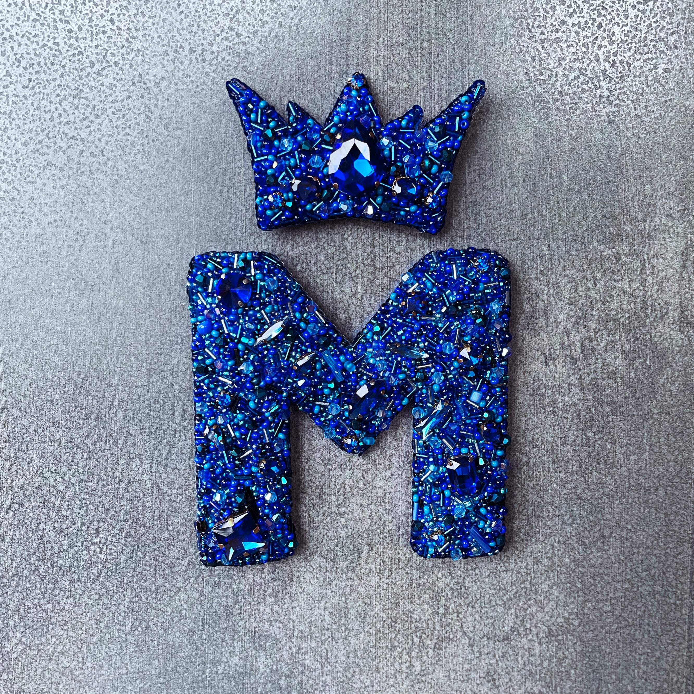 Custom Beaded Letter Brooches