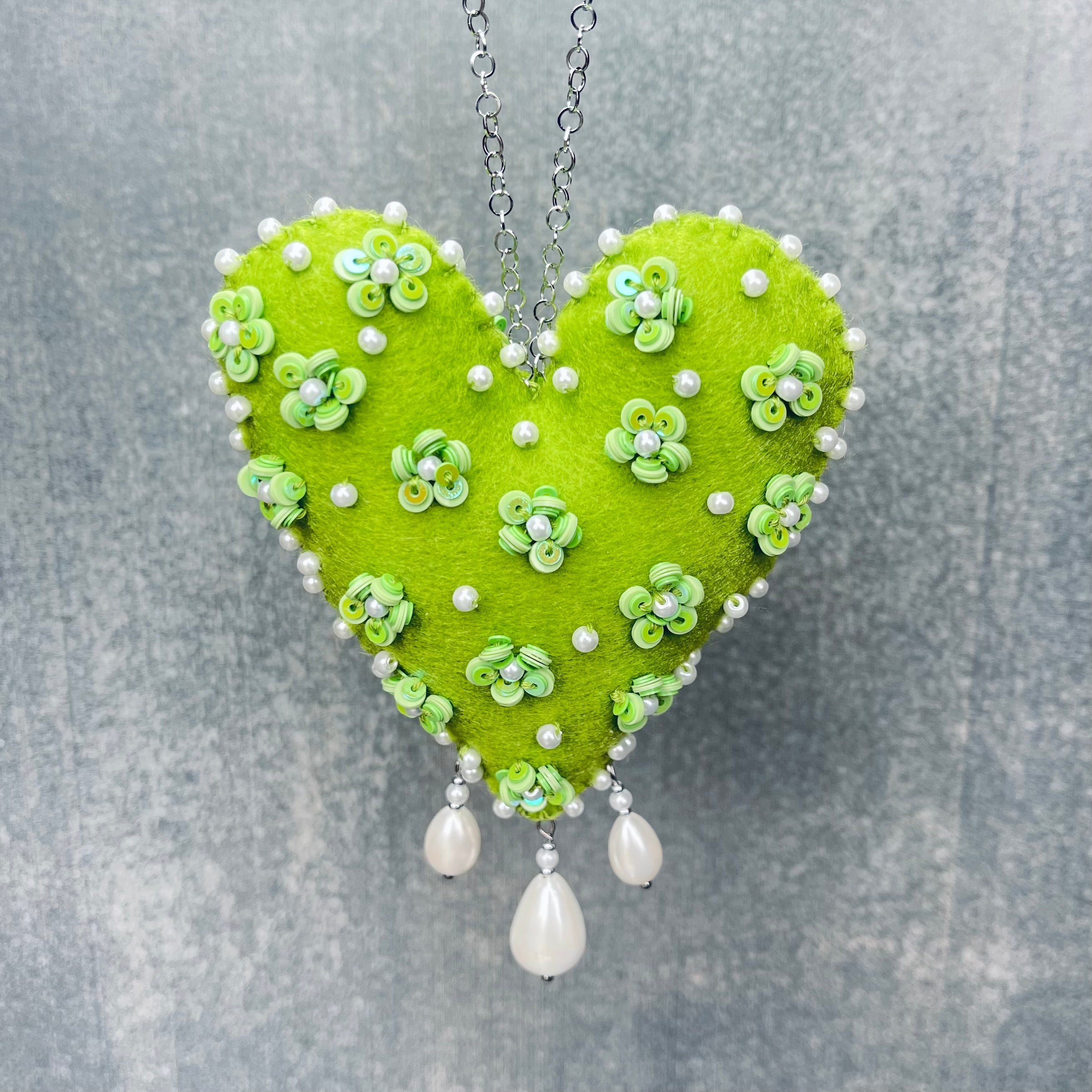 Green Love Heart