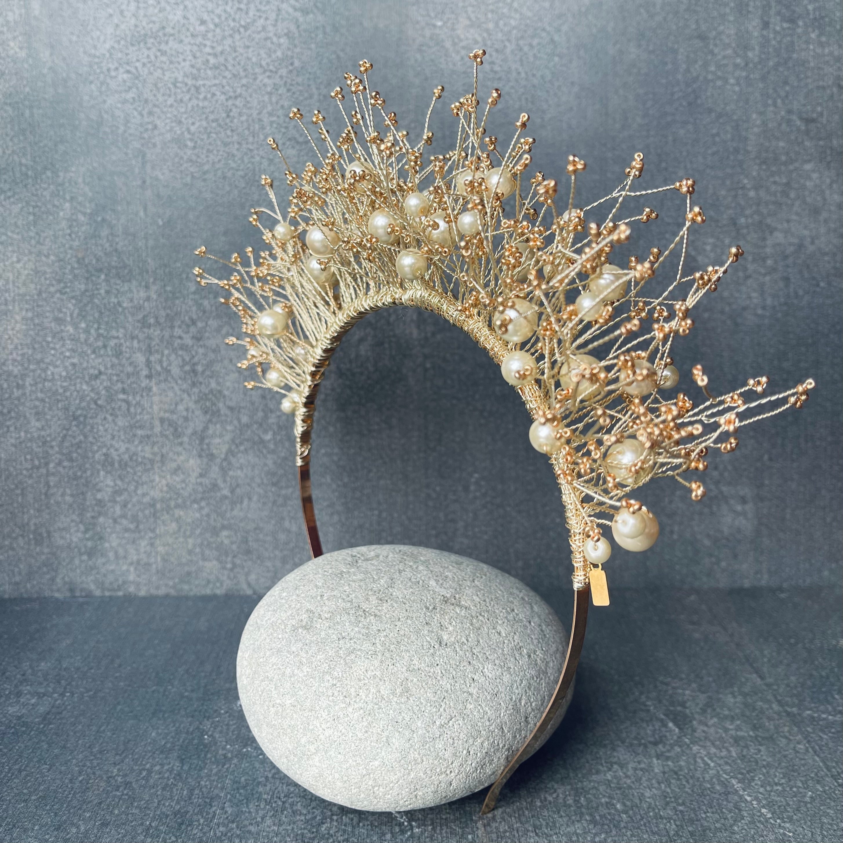 Pearl and Gold Wire Crown