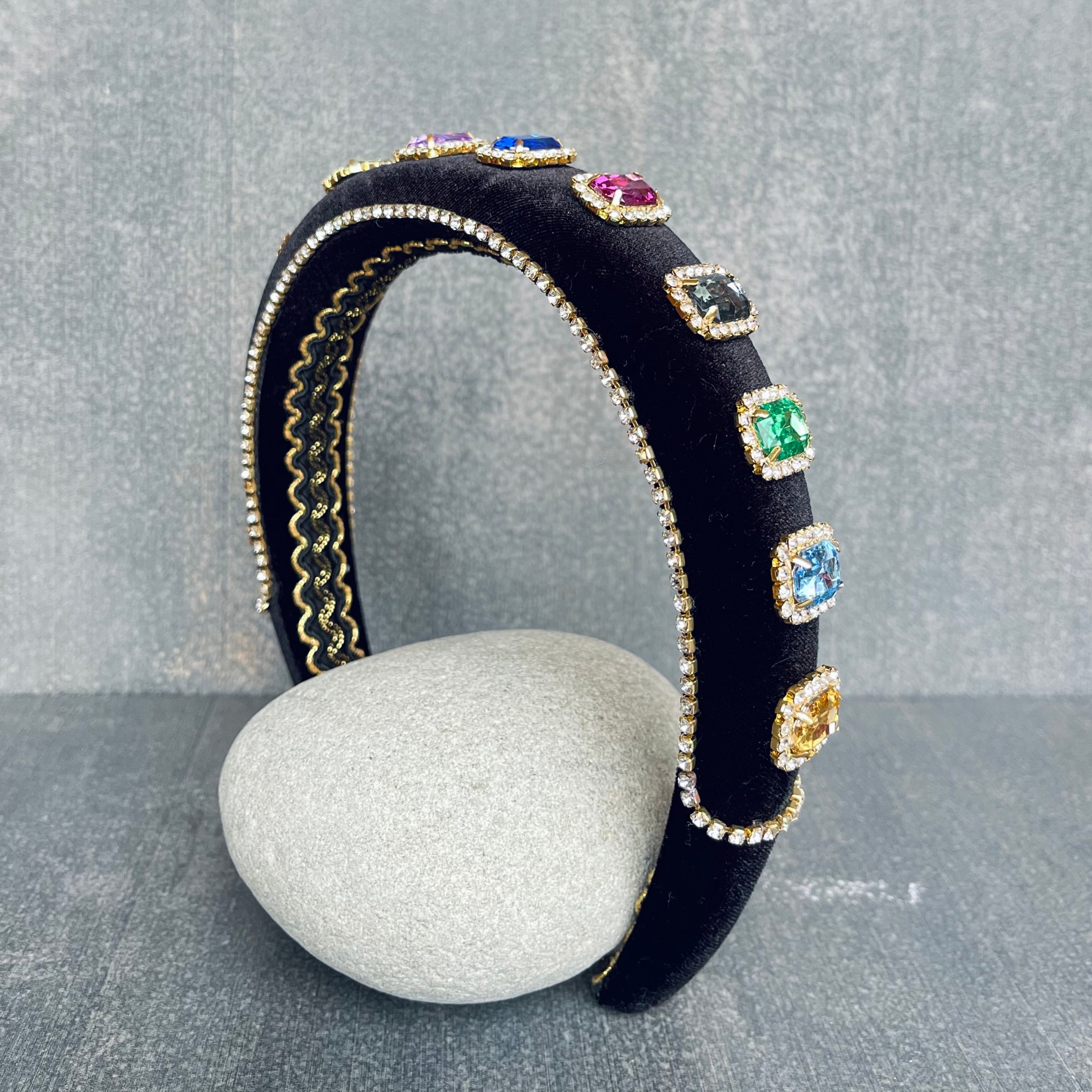 Black Velvet Rhinestone Hairband