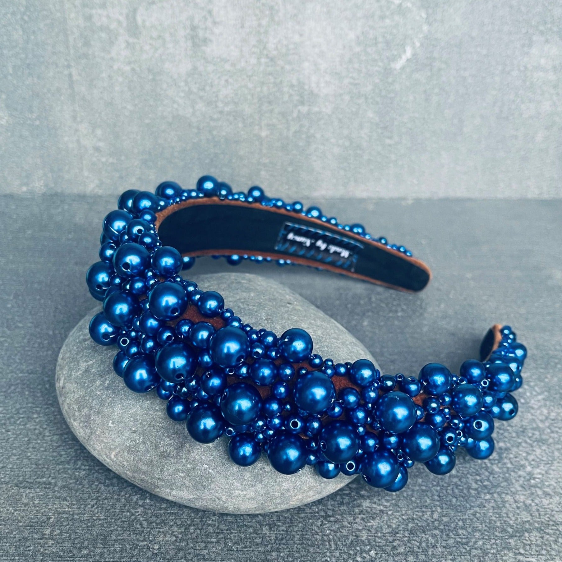 Navy Pearl Hairband