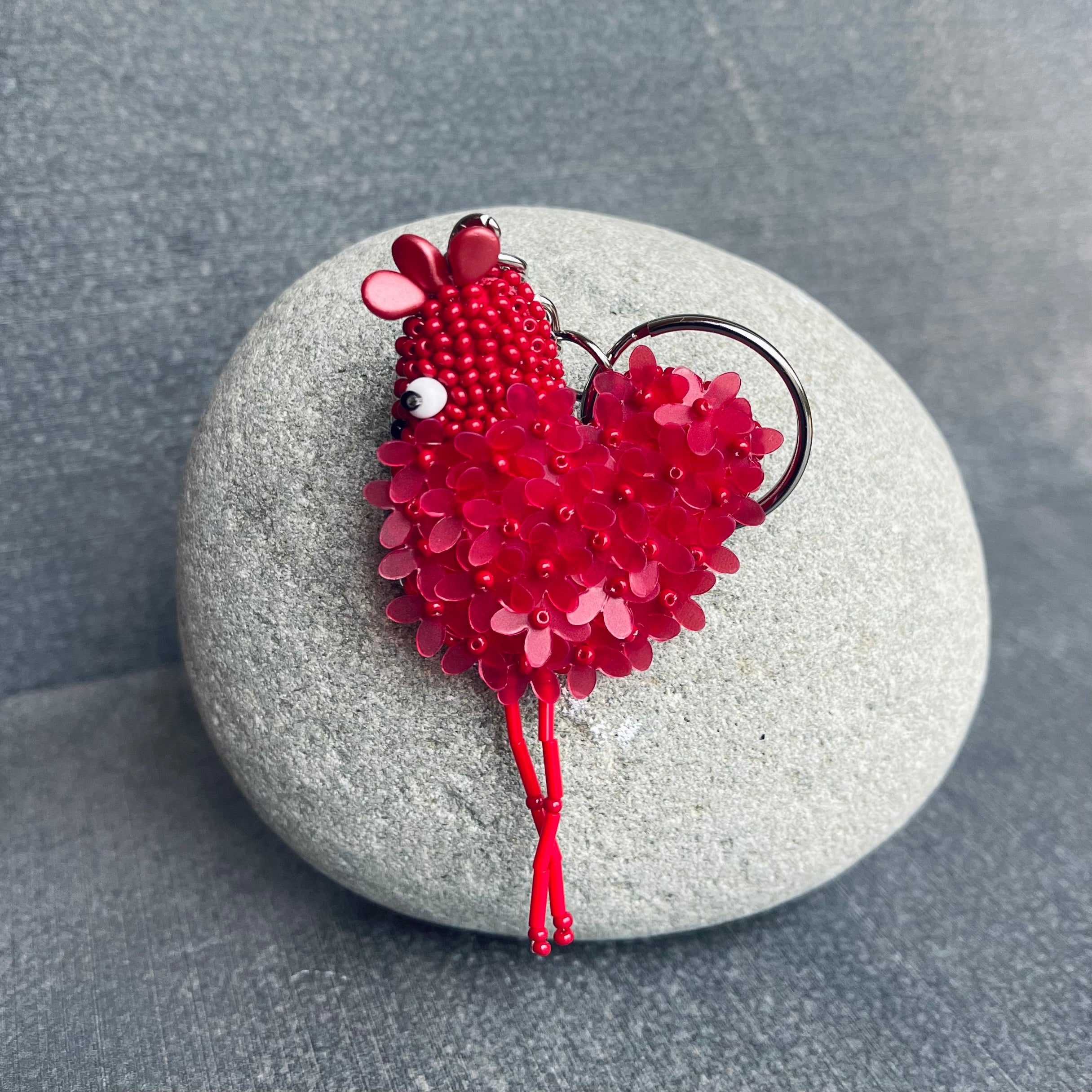 Red Heart Chickie Keyring