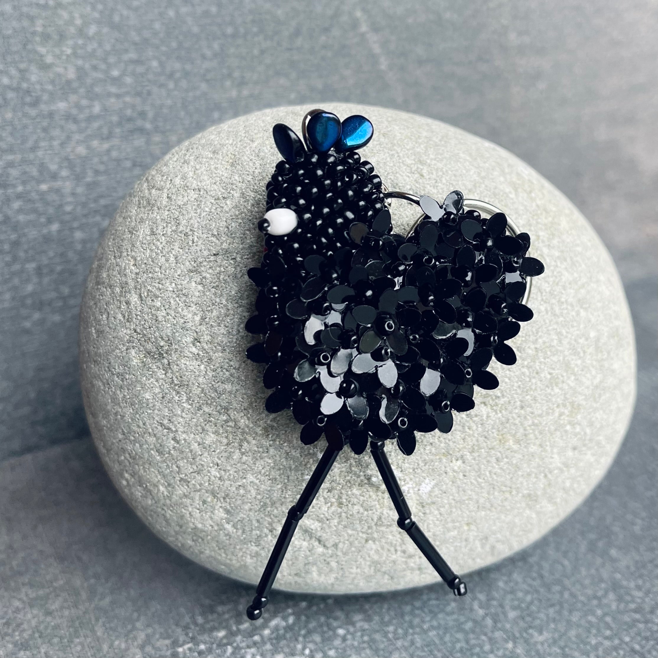 Black Chickie Keyring