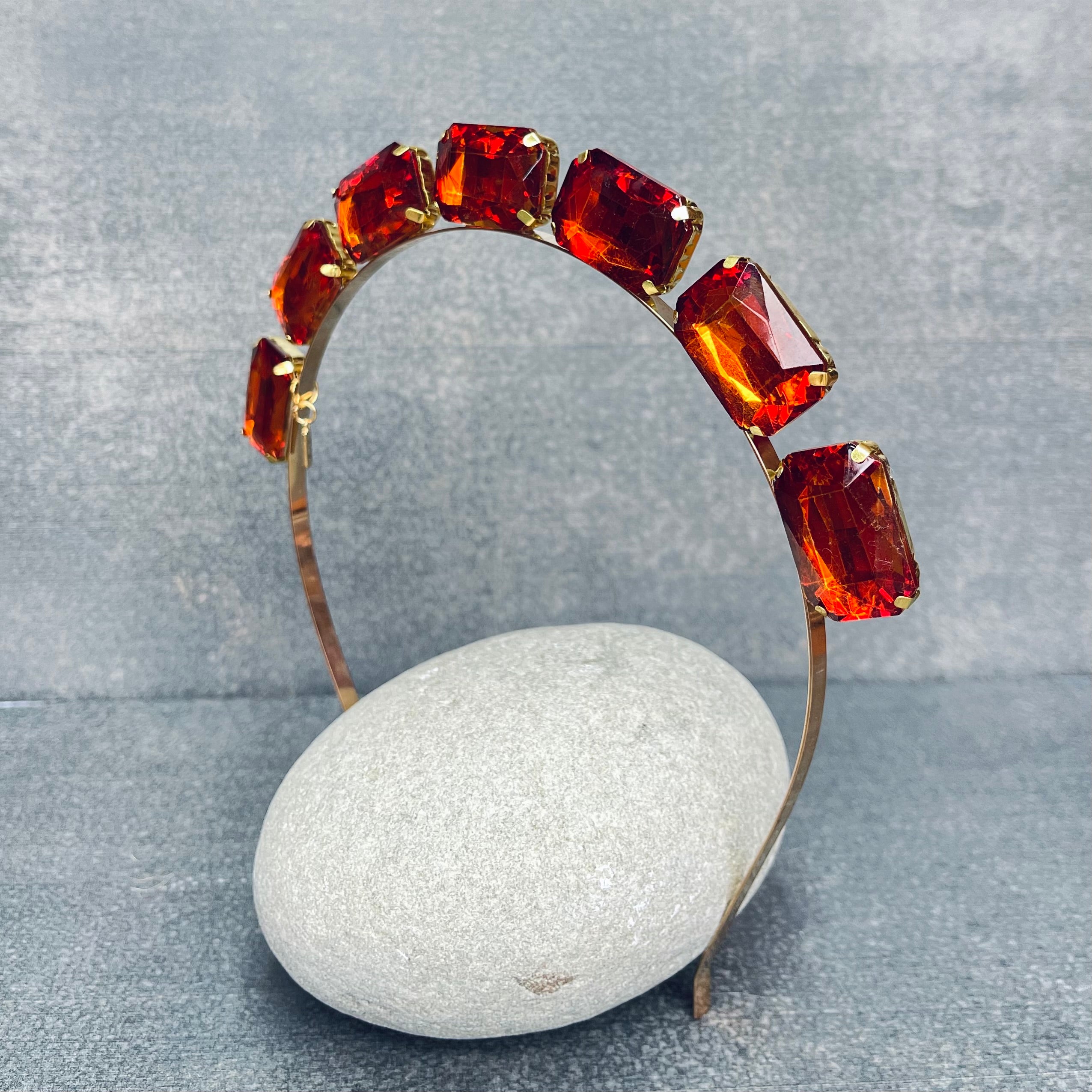 Red Coffee Gemstone Hairband